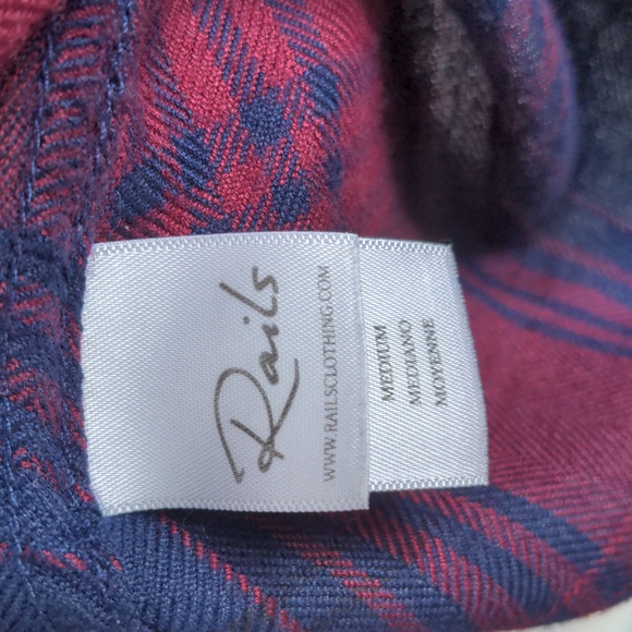 RAILS | Bianca Shirt Dress Plaid Long Sleeves Button Up, Currant Navy, Womens M - Picture 10 of 15